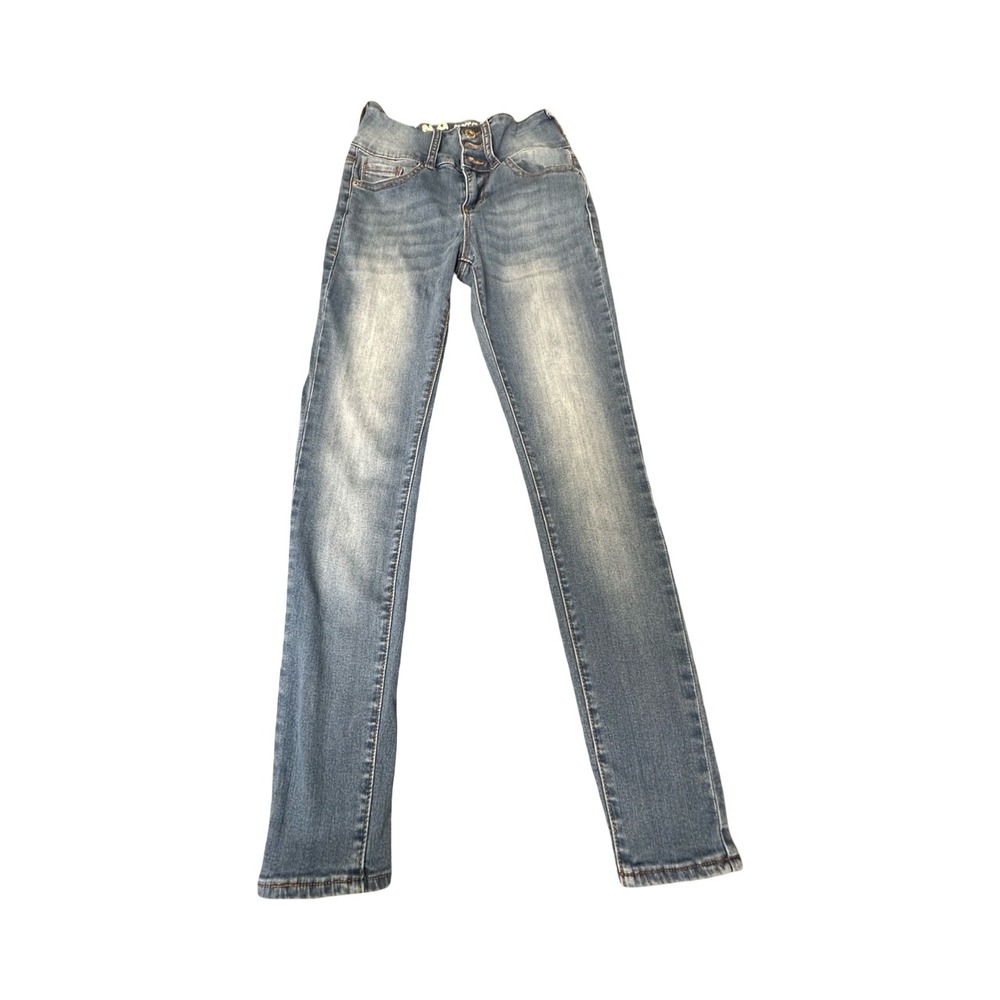 S.O.N.G. Jeans Women 3/26 Blue Perfect High Rise Skinny Ankle Button Stretch